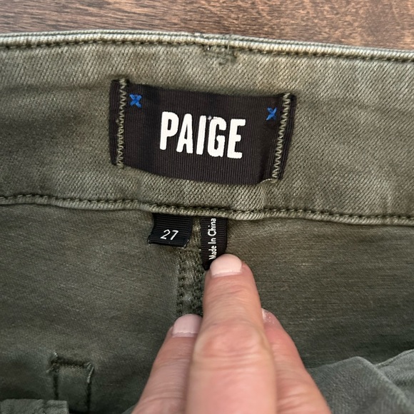 PAIGE Womens Brooklyn High Rise Wide Leg Doubl Ebutton Vintage Ivy Green size 27 - Picture 4 of 8